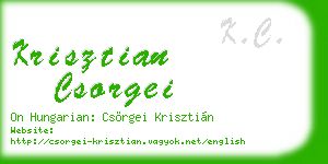 krisztian csorgei business card